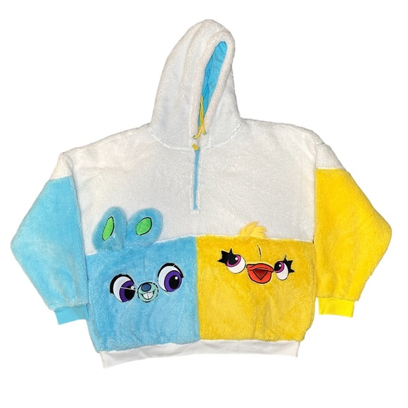 2023 Disney Parks Pixar Toy Story Ducky & Bunny  Fleece Hoodie XL - Picture 1 of 3